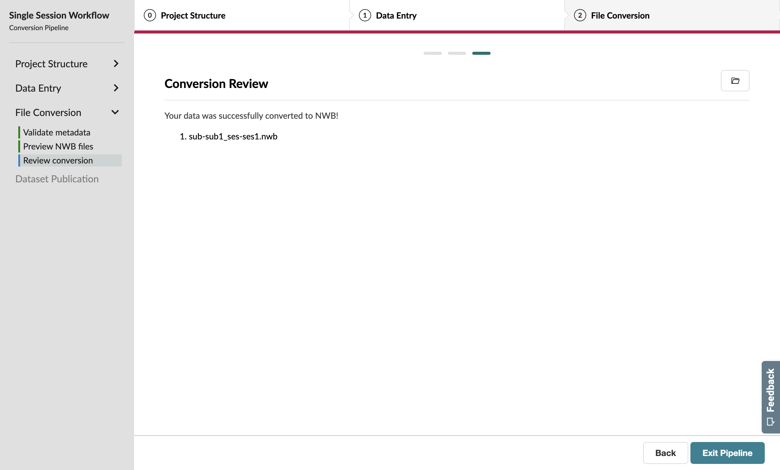 Conversion results page with a list of converted files