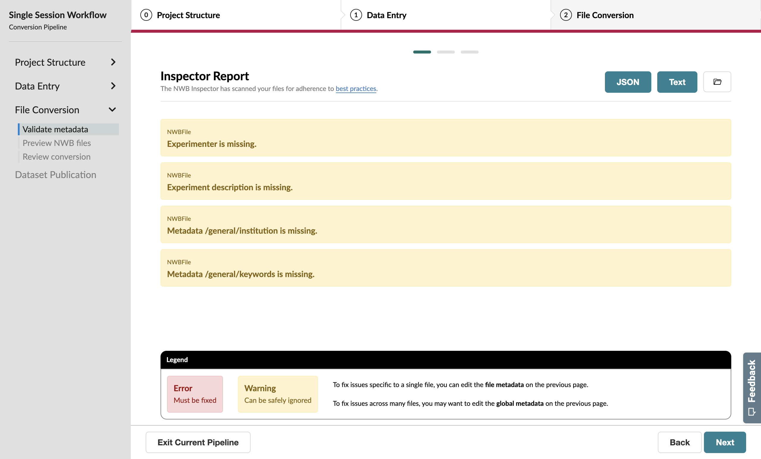 NWB Inspector report