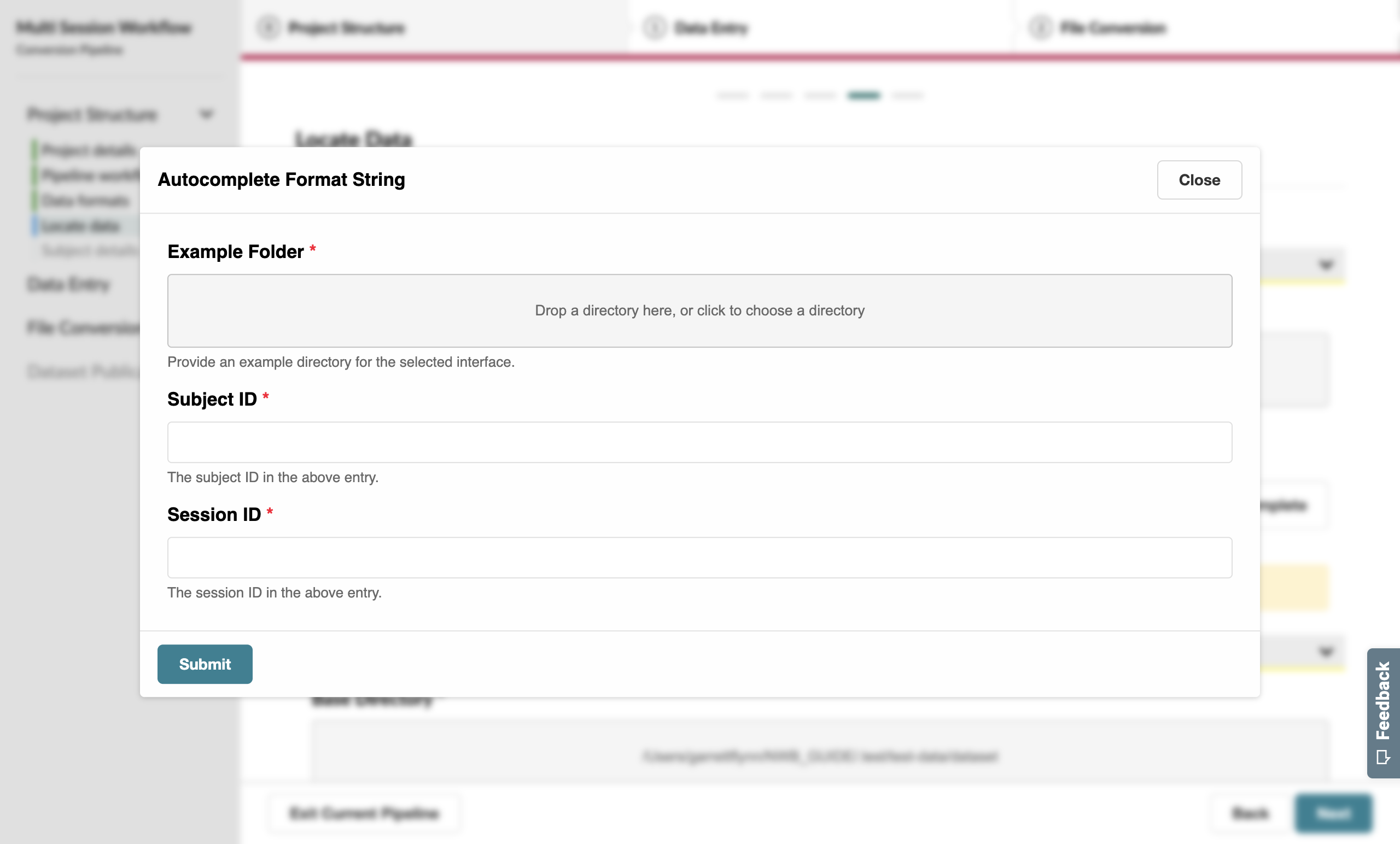 Autocomplete modal on path expansion page