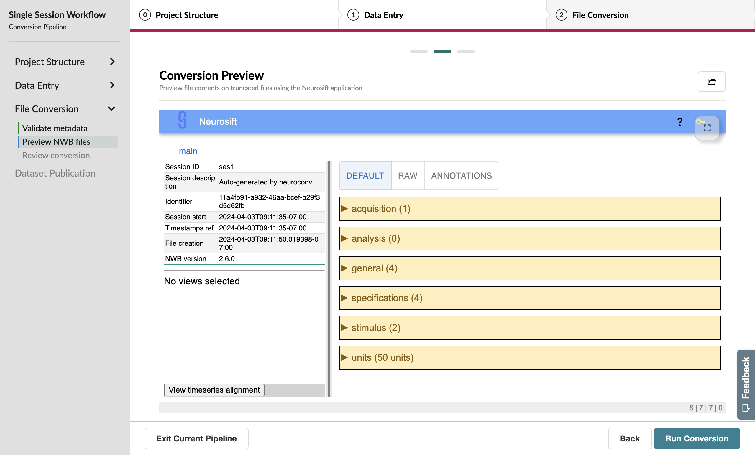 Neurosift preview visualization