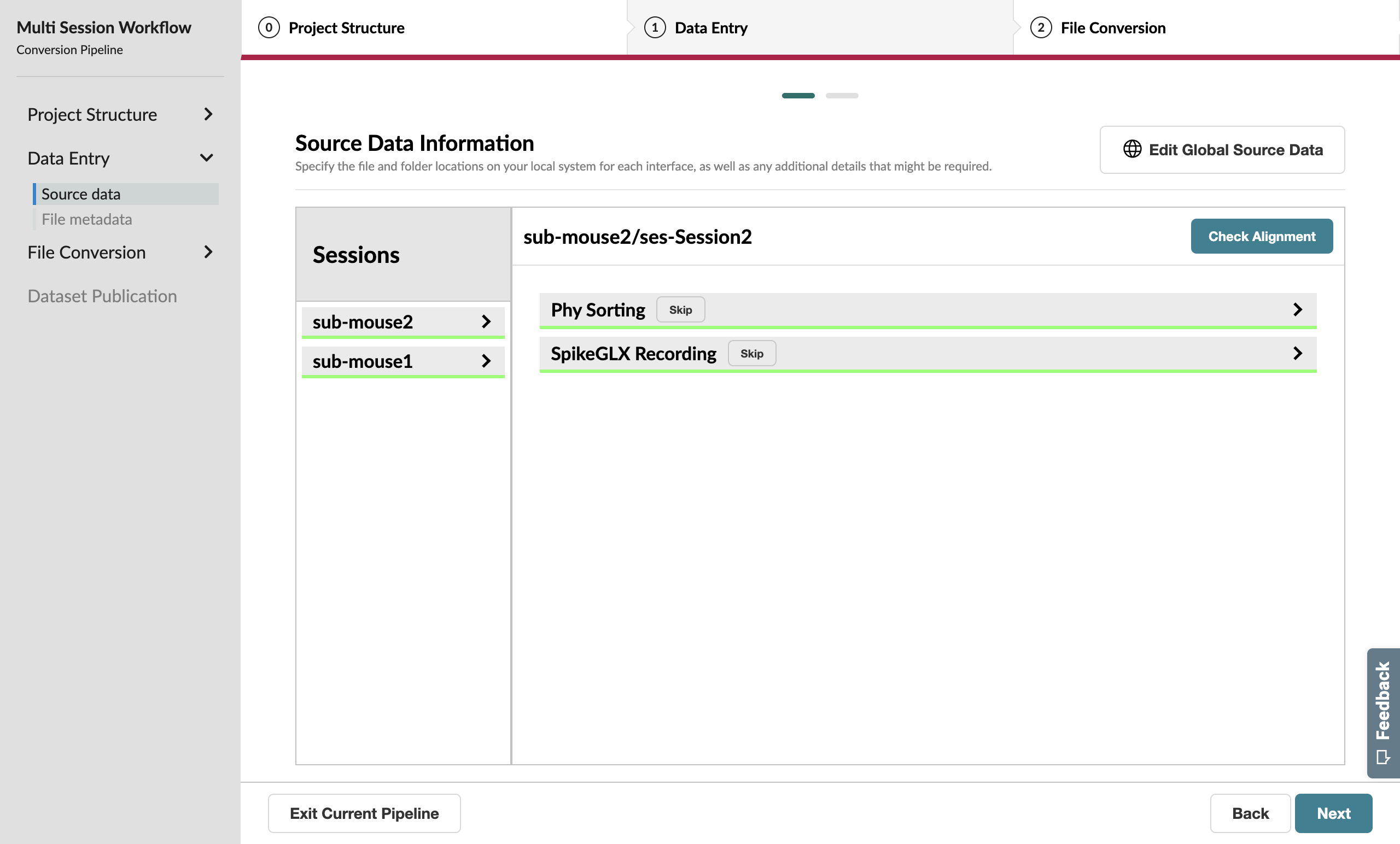 Complete source data forms