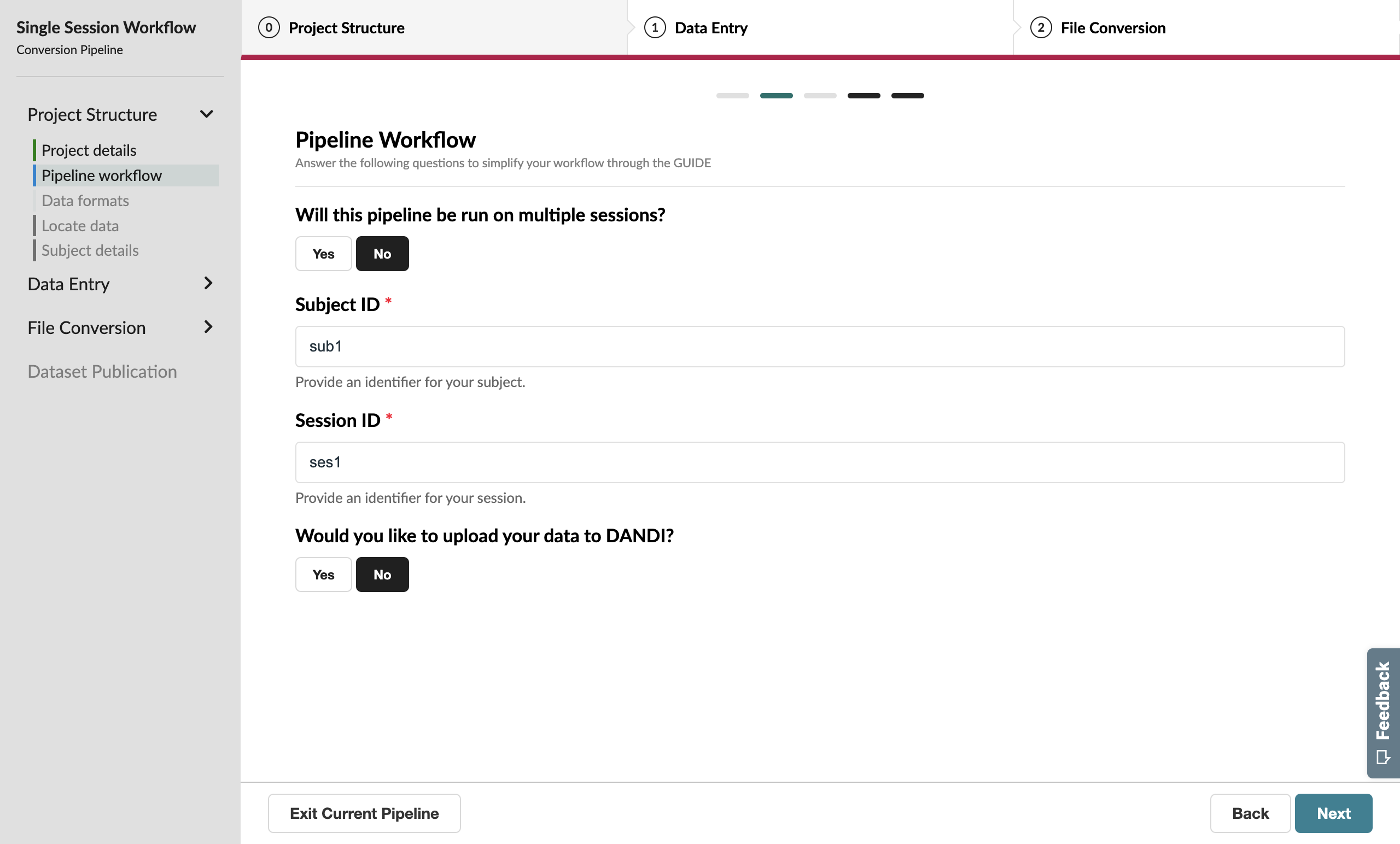 Workflow page