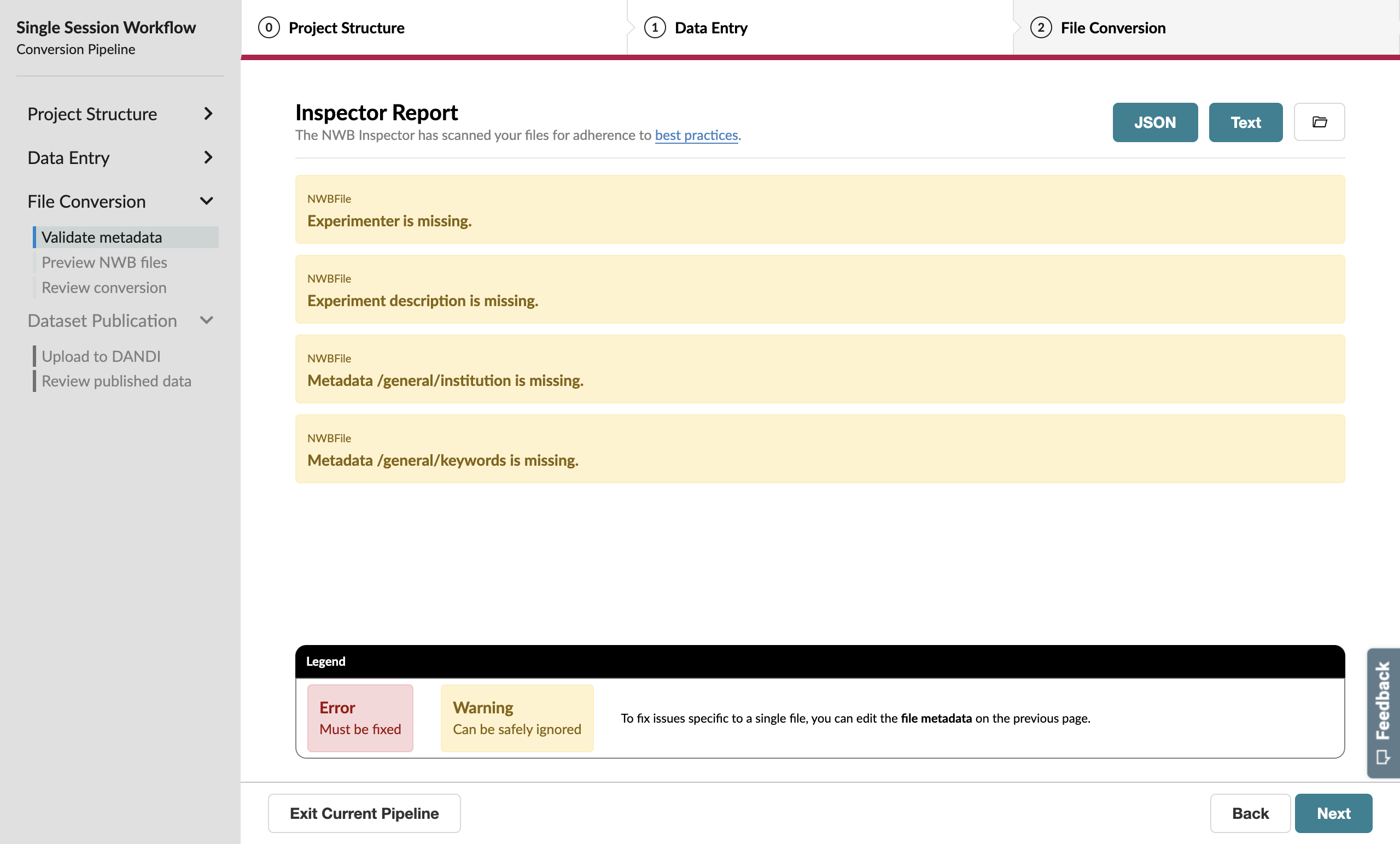 NWB Inspector report