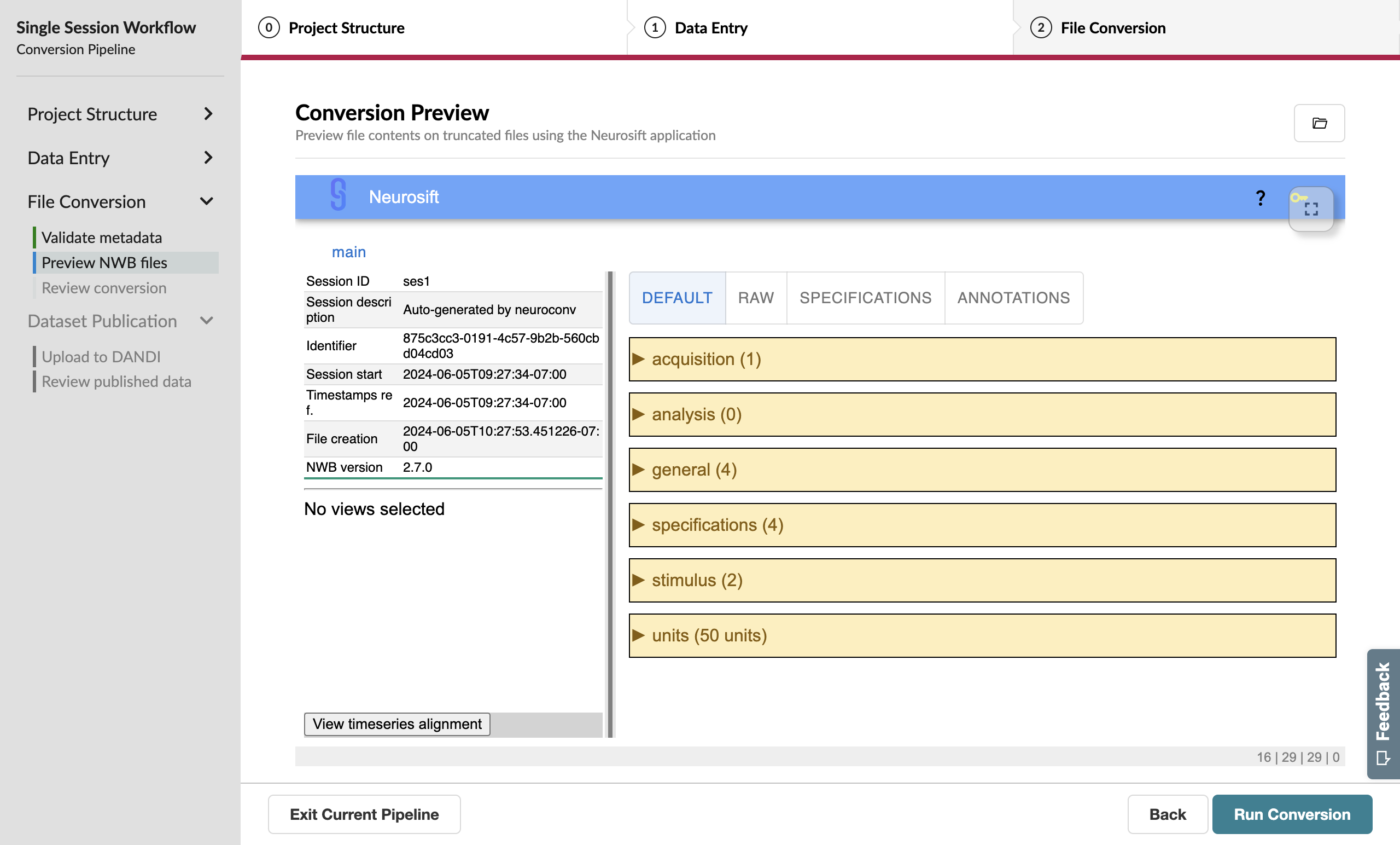 Neurosift preview visualization