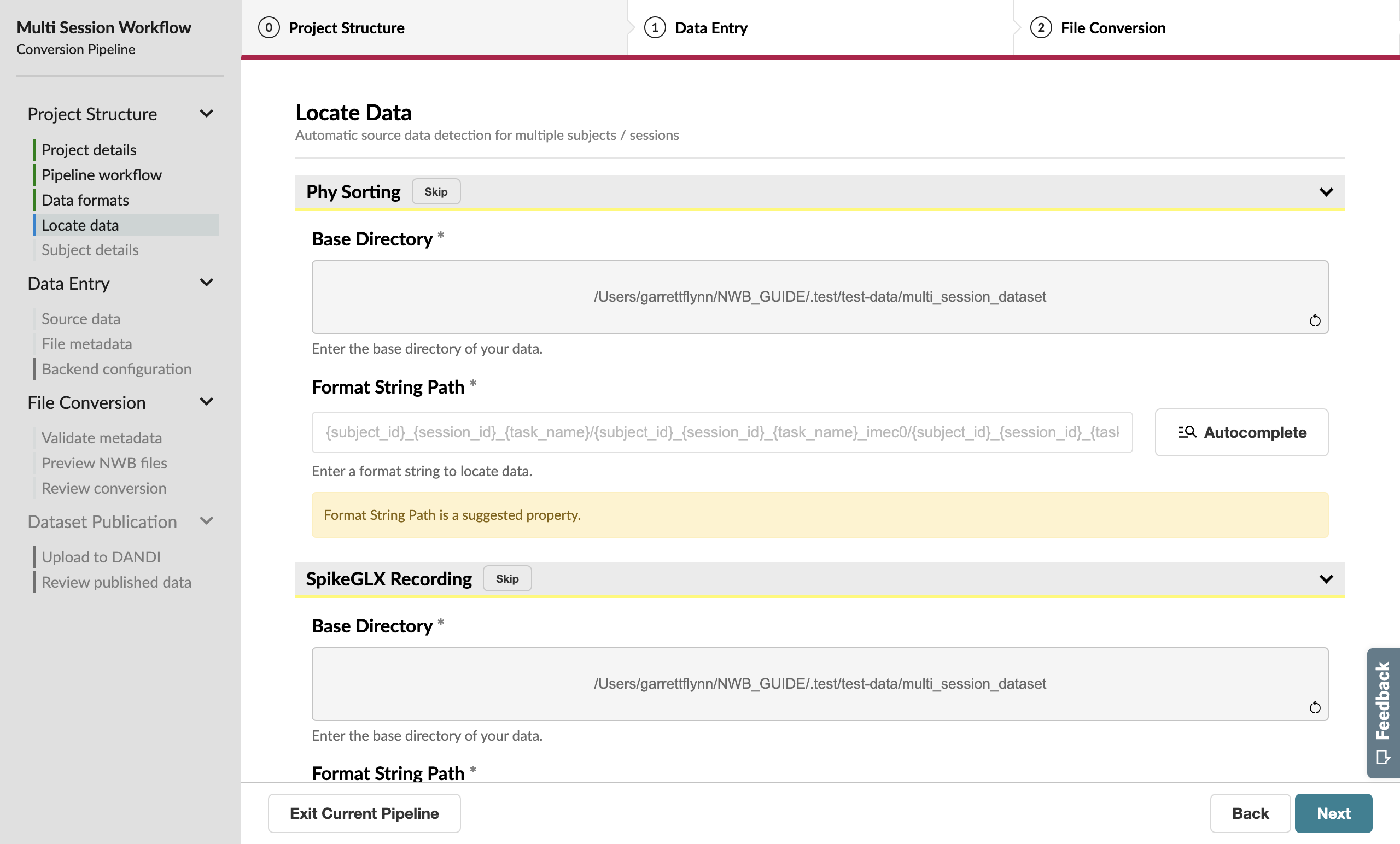 Blank path expansion page