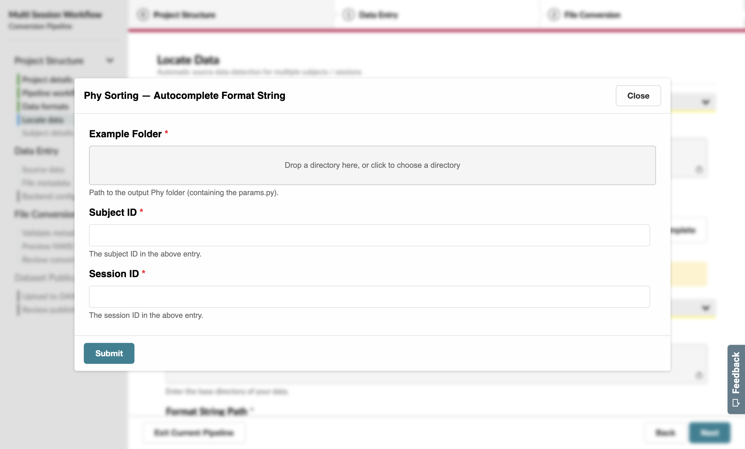 Autocomplete modal on path expansion page