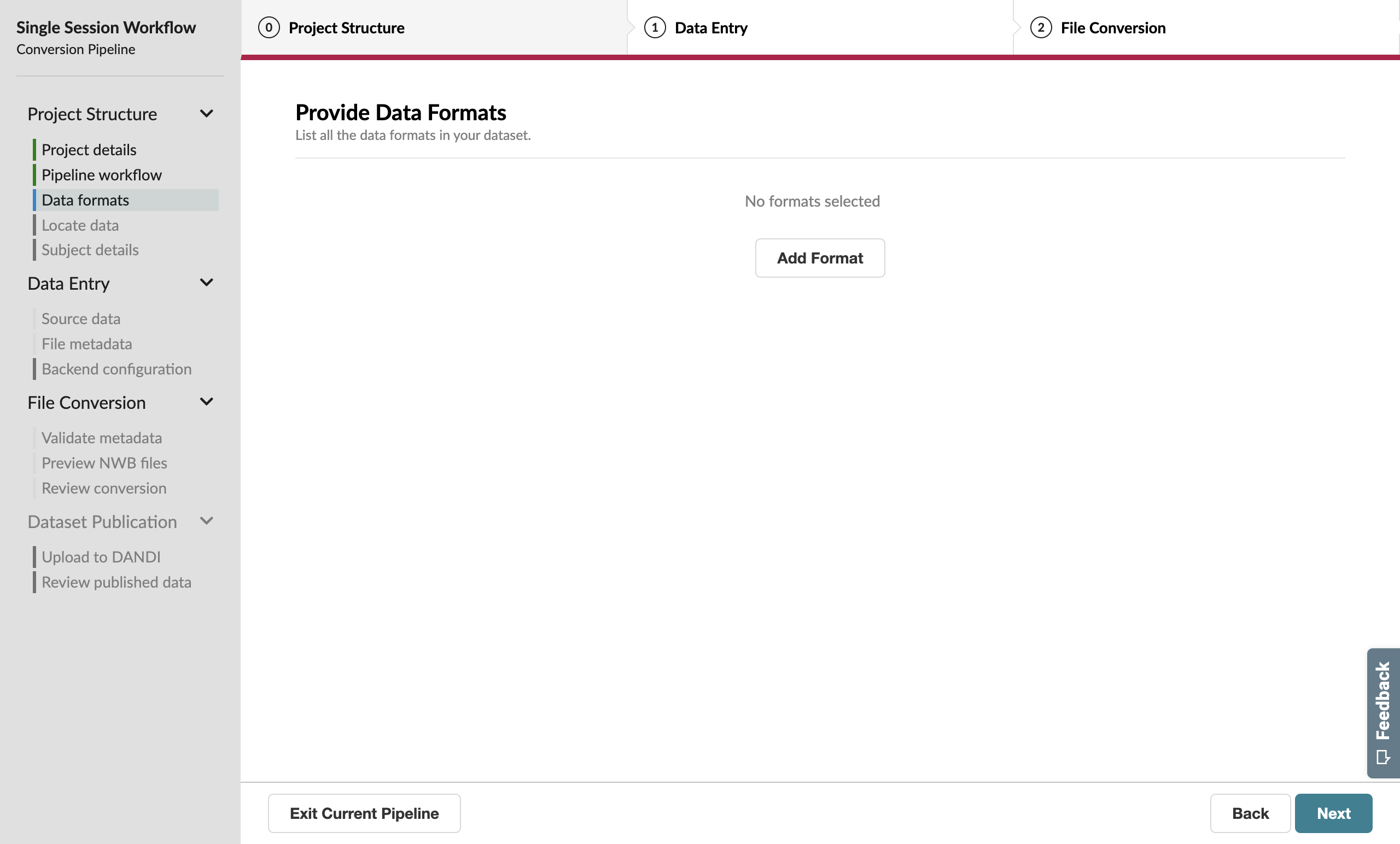 Data Formats page
