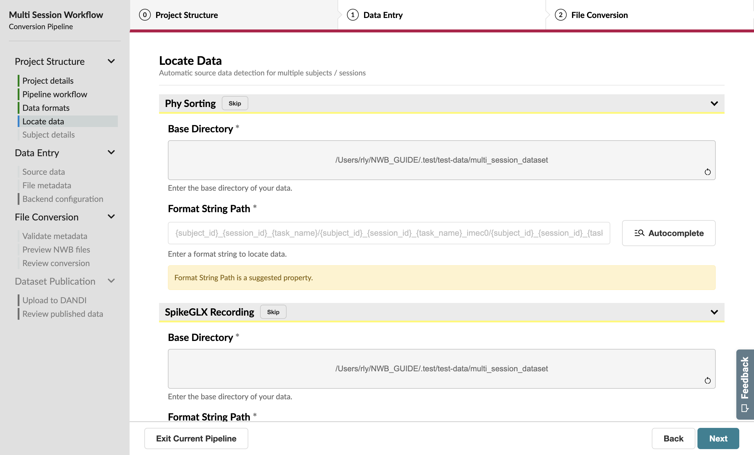 Blank path expansion page