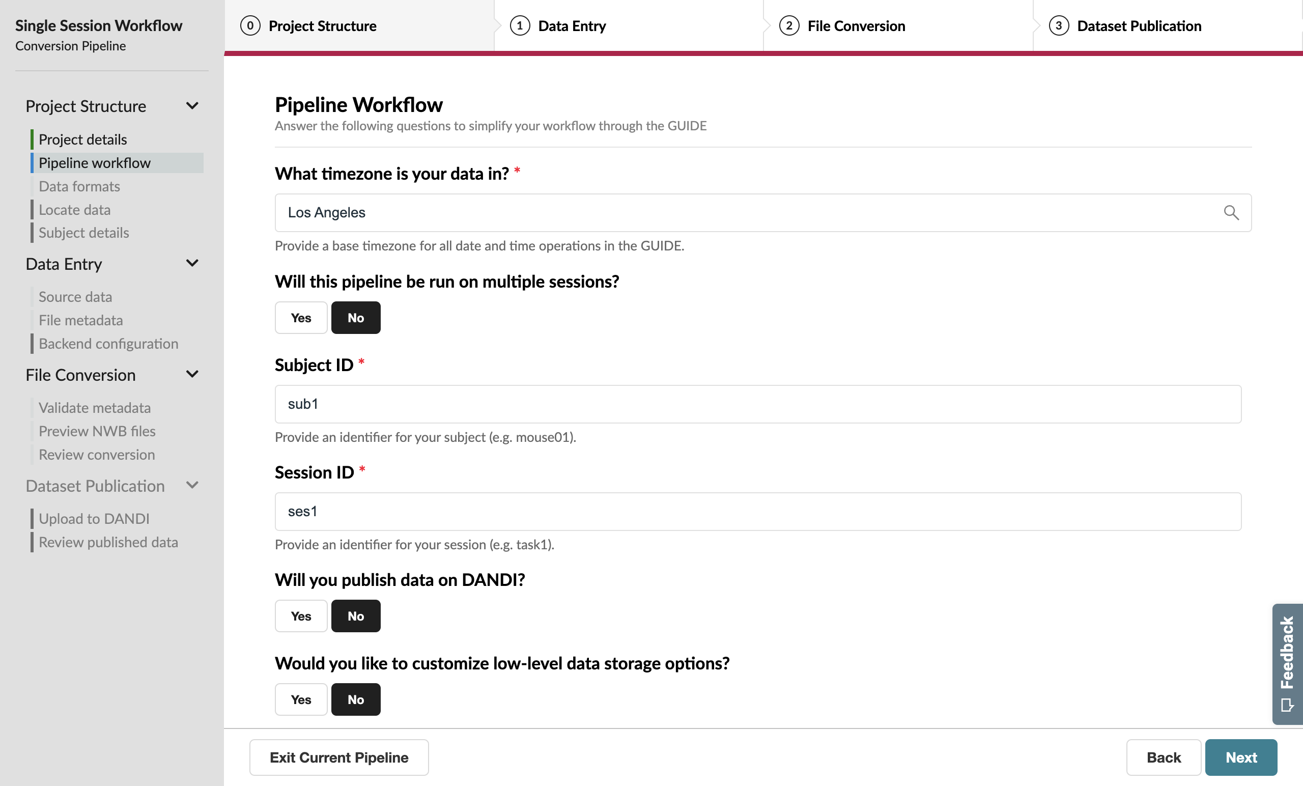 Workflow page