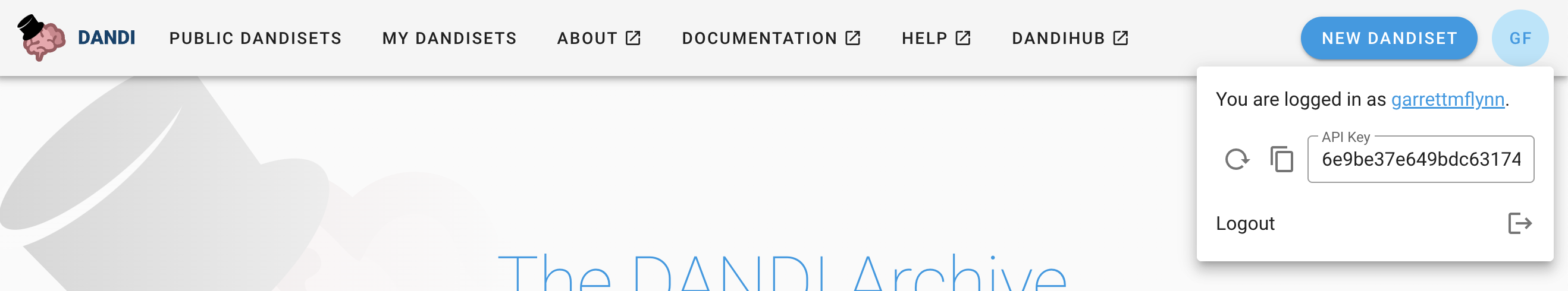 DANDI Sandbox server API key added